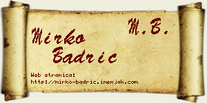 Mirko Badrić vizit kartica